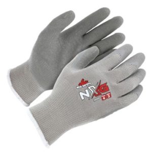 MCR SAFETY, FLEX TUFF II, 10 GAUGE COTTON/POYESTER SHELL, LATEX PALM & FINGERTIPS, LARGE