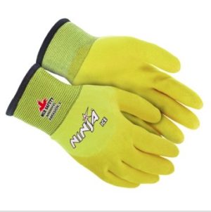 MCR SAFETY, NINJA ICE, HIGH-VIS, 15 GAUGE NYLON ACRYLIC, LARGE