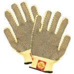 MCR SAFETY, PLASTIC DOT, PALM COATED KEVLAR, STRING KNIT, LEVEL A3 CUT RESITANT, LARGE