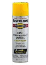 Rust-Oleum 7543838 Professional High Performance Enamel Spray Paint, 15 Oz, Gloss Safety Yellow